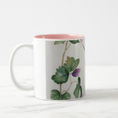 喜びのハミングバードママ誕生日水色 ツートーンマグカップ (左)