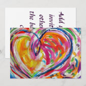 喜びのハートの招待状 招待状 (正面/裏面)