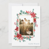 喜びのハート植物写真クリスマス シーズンカード (正面)