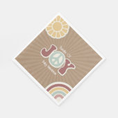 喜びのバンドル平和ピンクブラウンヒッピー赤ちゃんシャワー スタンダードランチョンナプキン (角)