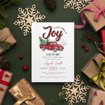 喜びのバンドル赤い格子模様の赤いシャワー招待状