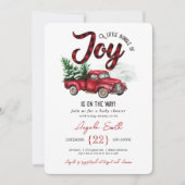 喜びのバンドル赤い格子模様の赤いシャワー招待状 招待状 (正面)