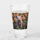 **「喜びのパッチ：カボチャの中の幸せな赤ちゃんブタ」* タンブラーグラス (裏面)