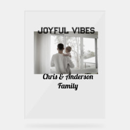 喜びのビーブ父の息子の家族クリスマスの休日p アクリルサイン