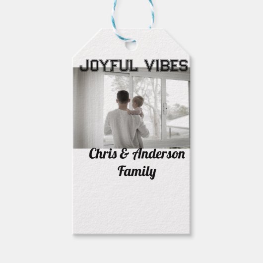 喜びのビーブ父の息子の家族クリスマスの休日p ギフトタグ (正面)