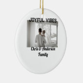 喜びのビーブ父の息子の家族クリスマスの休日p セラミックオーナメント (右)