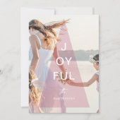 喜びのピンクの木のオーバーレイクリスマス シーズンカード (正面)