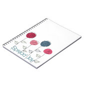 喜びのピンク色の青い花を咲かせる ノートブック (左側)