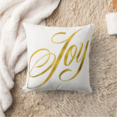 喜びのフェイクな金ゴールドホイルのクリスマスの原稿のレタリングの文字 クッション (ブランケット)