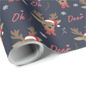 喜びのフェスティバル鹿のラッピング紙 ラッピングペーパー (ロールコーナー)