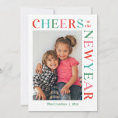 喜びのフレーム編集可能カラー新年カード シーズンカード (正面)