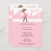 喜びのベビーシャワーの招待状のピンクの束 招待状 (正面/裏面)