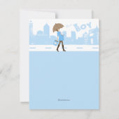 喜びのベビーシャワーの招待状の青い束 招待状 (裏面)