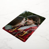 喜びのホリデー写真フォイルグリーティングカード 箔シーズンカード (回転した状態)