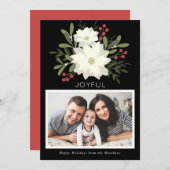 喜びのポインセティア – クリスマスフォトカード シーズンカード (正面/裏面)