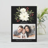 喜びのポインセティア – クリスマスフォトカード シーズンカード (スタンド正面)