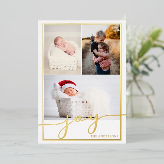 喜びのマルチフォト箔 箔シーズンカード (立ち正面)