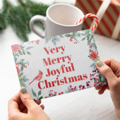 喜びのメリークリスマス冬の水彩フローラ シーズンポストカード