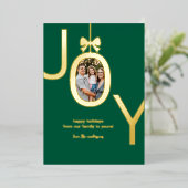 喜びのリアルゴールドホイルフォトホリデーカード 箔シーズンカード (立ち正面)