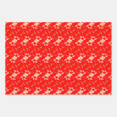 喜びのリーガルフローラ明るい赤、緑、アイボリー ラッピングペーパーシート (正面)