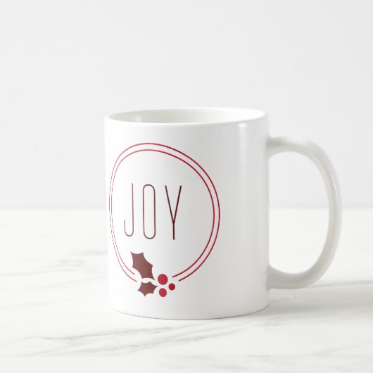 喜びのリースおよび果実のお祝いの休日のマグ コーヒーマグカップ (右)