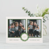喜びのリース クリスマス ホリデー フォト カード (スタンド正面)