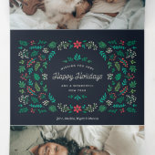 喜びのリース 三つ折りクリスマスカード (内部中)