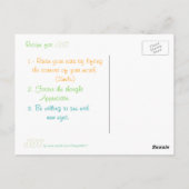 喜びのレシピ - カラフルな言葉のポストカード ポストカード (裏面)