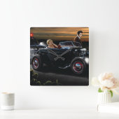 喜びの乗車 スクエア壁時計 (ホーム)