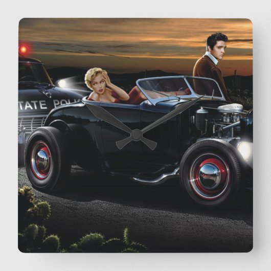 喜びの乗車 スクエア壁時計 (正面)