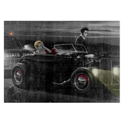 喜びの乗車B&W カッティングボード (正面)