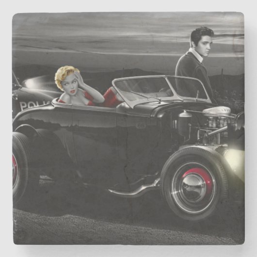 喜びの乗車B&W ストーンコースター (正面)