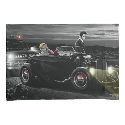 喜びの乗車B&W 2 枕カバー (正面右)