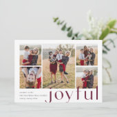 喜びの五 |ホリデーフォトコラージュカード |プラム シーズンカード (スタンド正面)