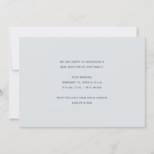 喜びの休日の誕生発表カードの束 カード (裏面)