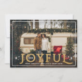 喜びの光と星の真鍮フォイル写真 シーズンカード (正面)