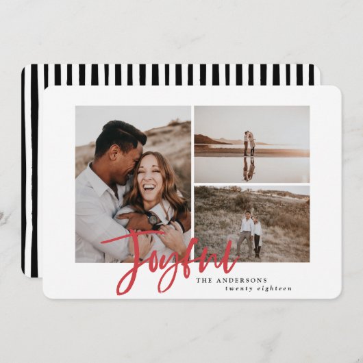 喜びの写数々の真のクリスマスカード シーズンカード (正面/裏面)