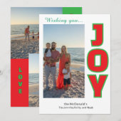 喜びの写真コラージュ ホリデー カードをパーソナライズ シーズンカード (正面/裏面)