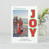 喜びの写真コラージュ ホリデー カードをパーソナライズ シーズンカード (スタンド正面)