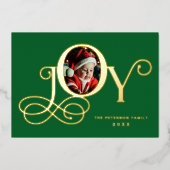 喜びの写真入りリアルゴールドホイルホリデーカード 箔シーズンカード (正面)