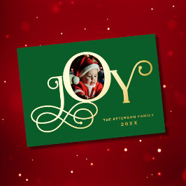 喜びの写真入りリアルゴールドホイルホリデーカード 箔シーズンカード