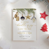 喜びの冬の赤ちゃんシャワーの小さな束 招待状