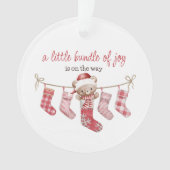 喜びの包み冬のテディベア オーナメント (正面)