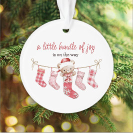 喜びの包み冬のテディベア オーナメント