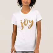 喜びの原稿の金ゴールドの緑のカスタムのクリスマス Tシャツ (正面)