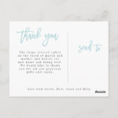 喜びの双子の誕生の発表はがきを2倍にする ポストカード (裏面)