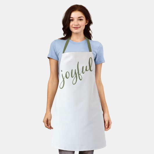 喜びの台本シンプルのクリスマス エプロン (着用した状態)