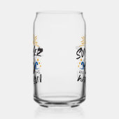 喜びの夏の至福 – 暖かい太陽の引用文 ガラス缶 (右)