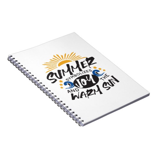 喜びの夏の至福 – 暖かい太陽の引用文 ノートブック (右側)