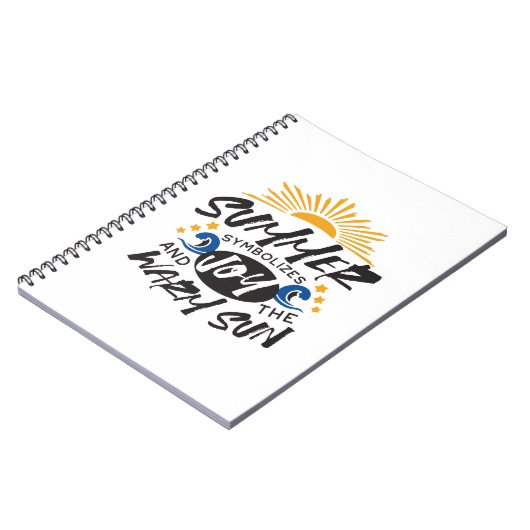 喜びの夏の至福 – 暖かい太陽の引用文 ノートブック (左側)